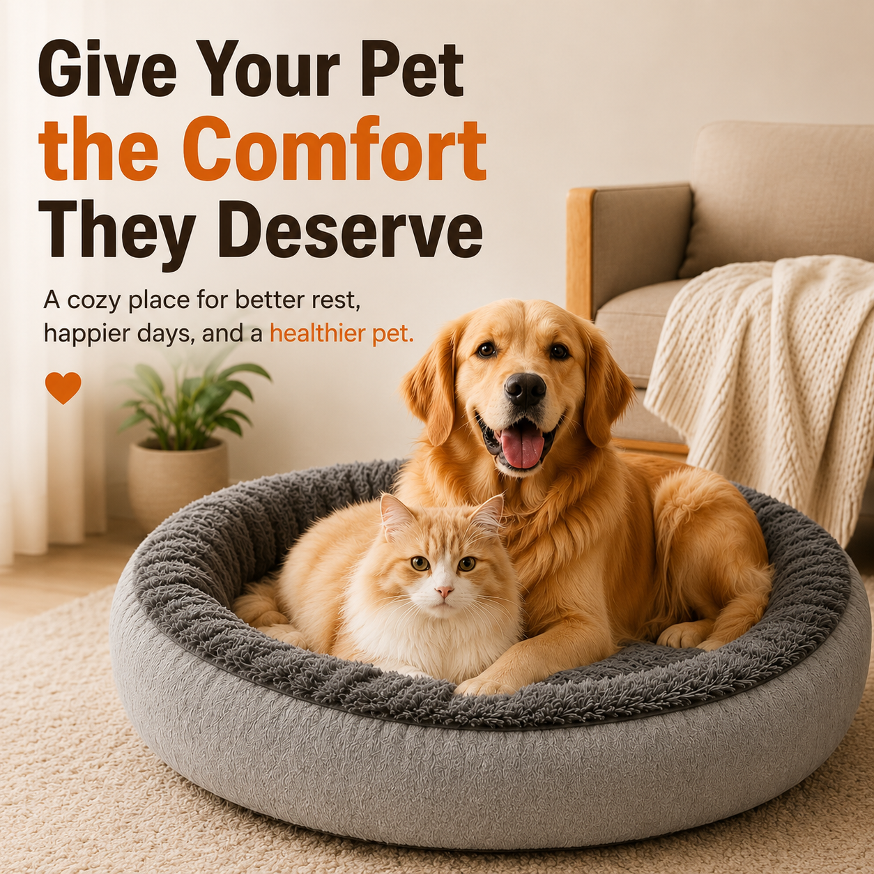 Ultra Soft Calming Pet Bed
