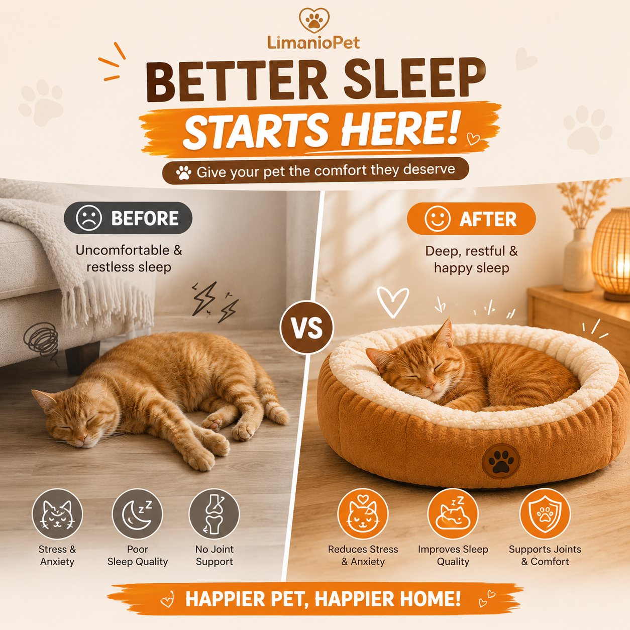 Ultra Soft Calming Pet Bed
