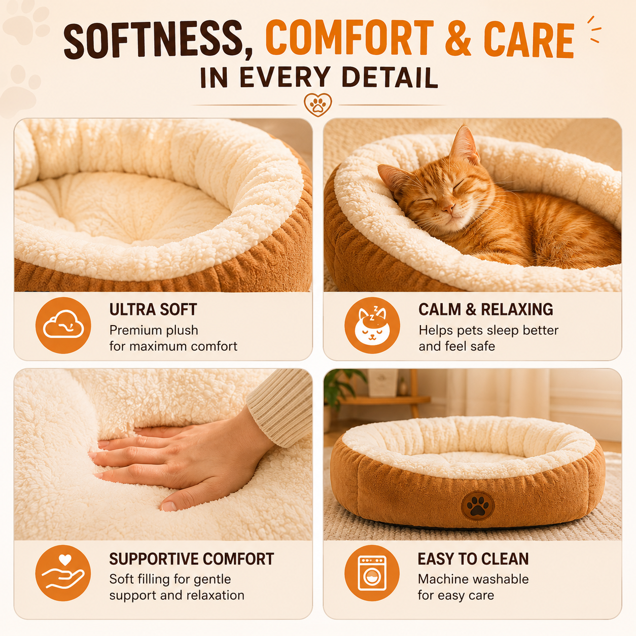 Ultra Soft Calming Pet Bed