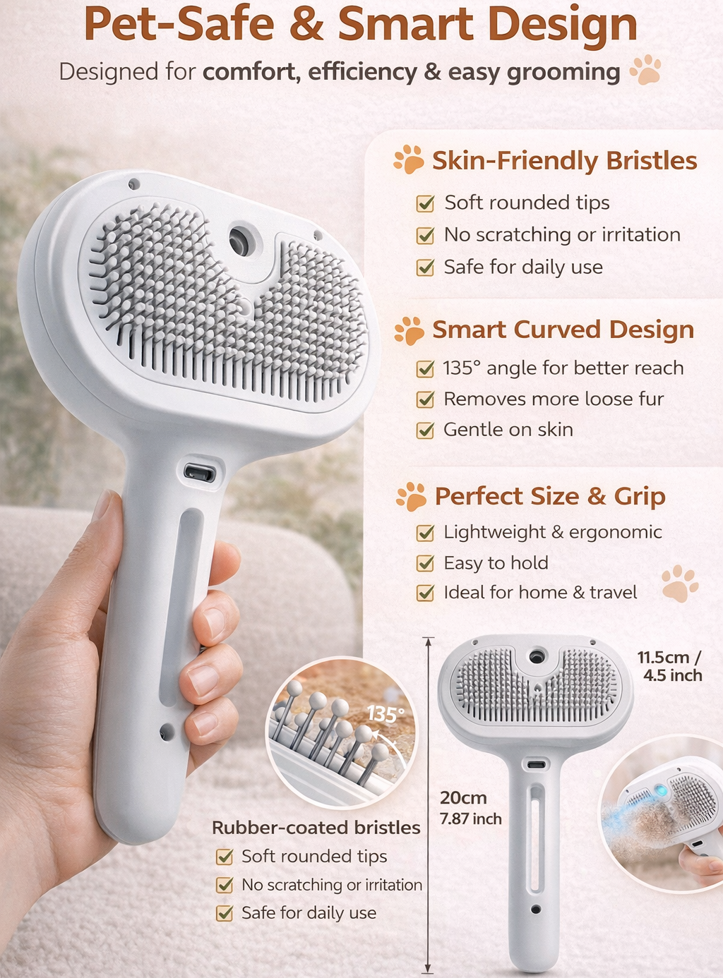 Steam Pet Brush – Remove Shedding & Calm Your Pet