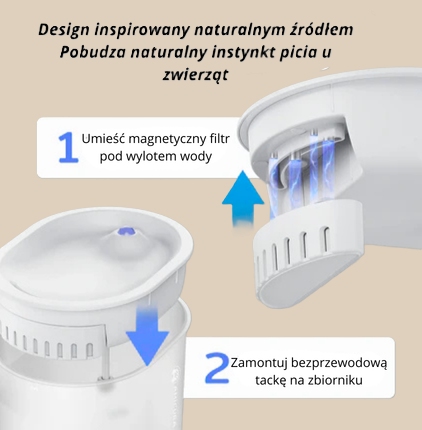 Inteligentna fontanna 2 lz czujników ruchu dla zwierząt