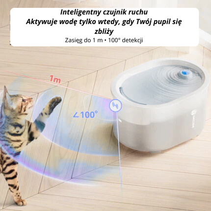 Inteligentna fontanna 2 lz czujników ruchu dla zwierząt