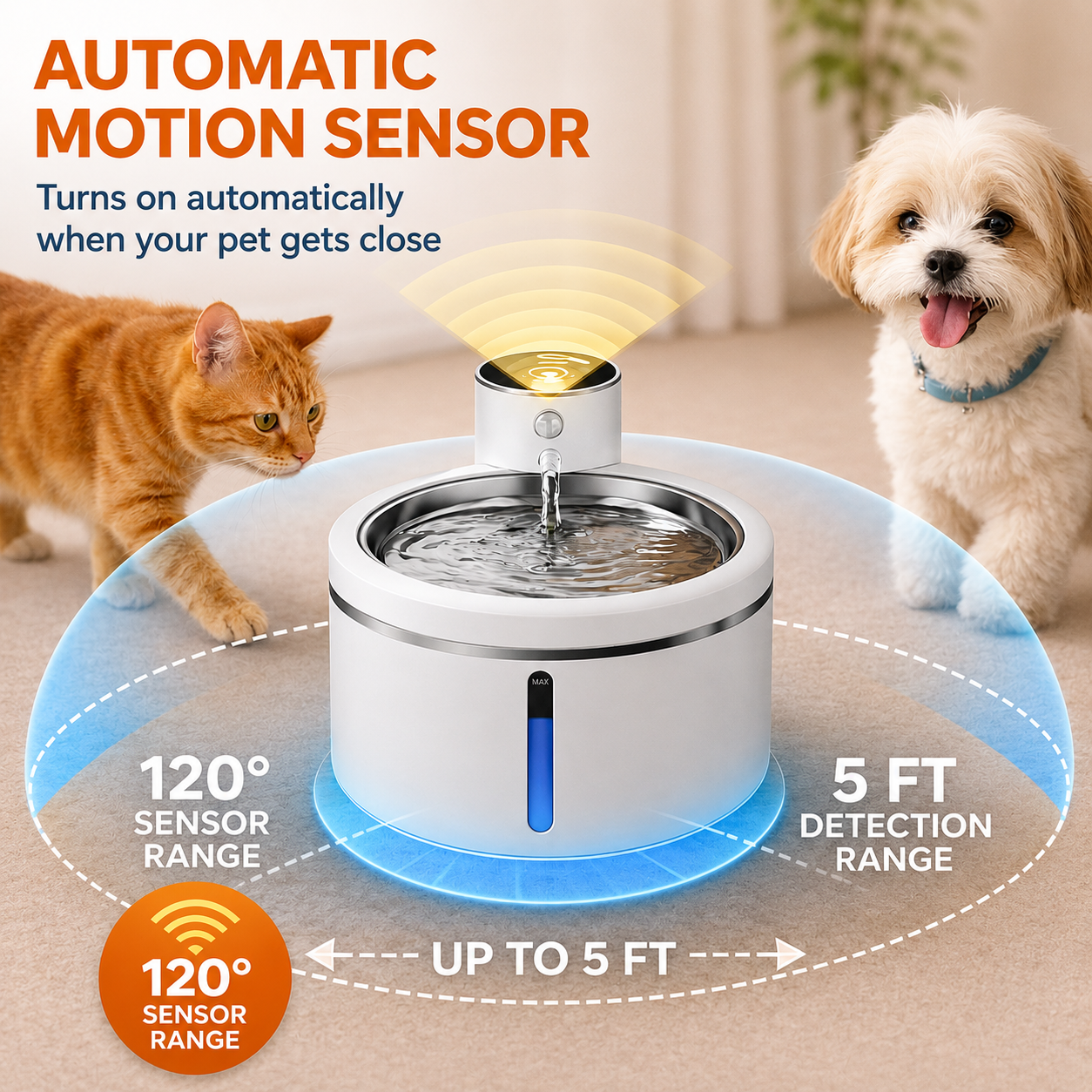Smart Wireless Pet Water Fountain 2.5L