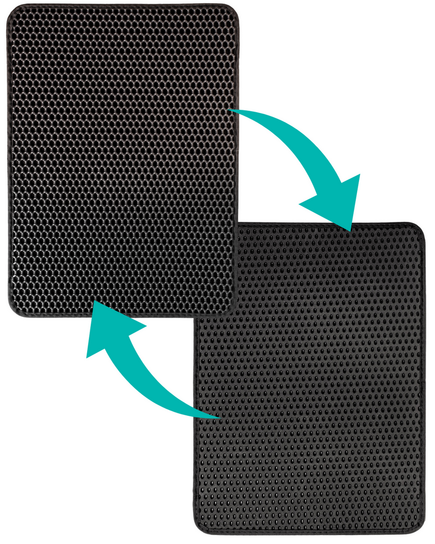 Litter box mat, double-layer mat, doormat for cats, black
