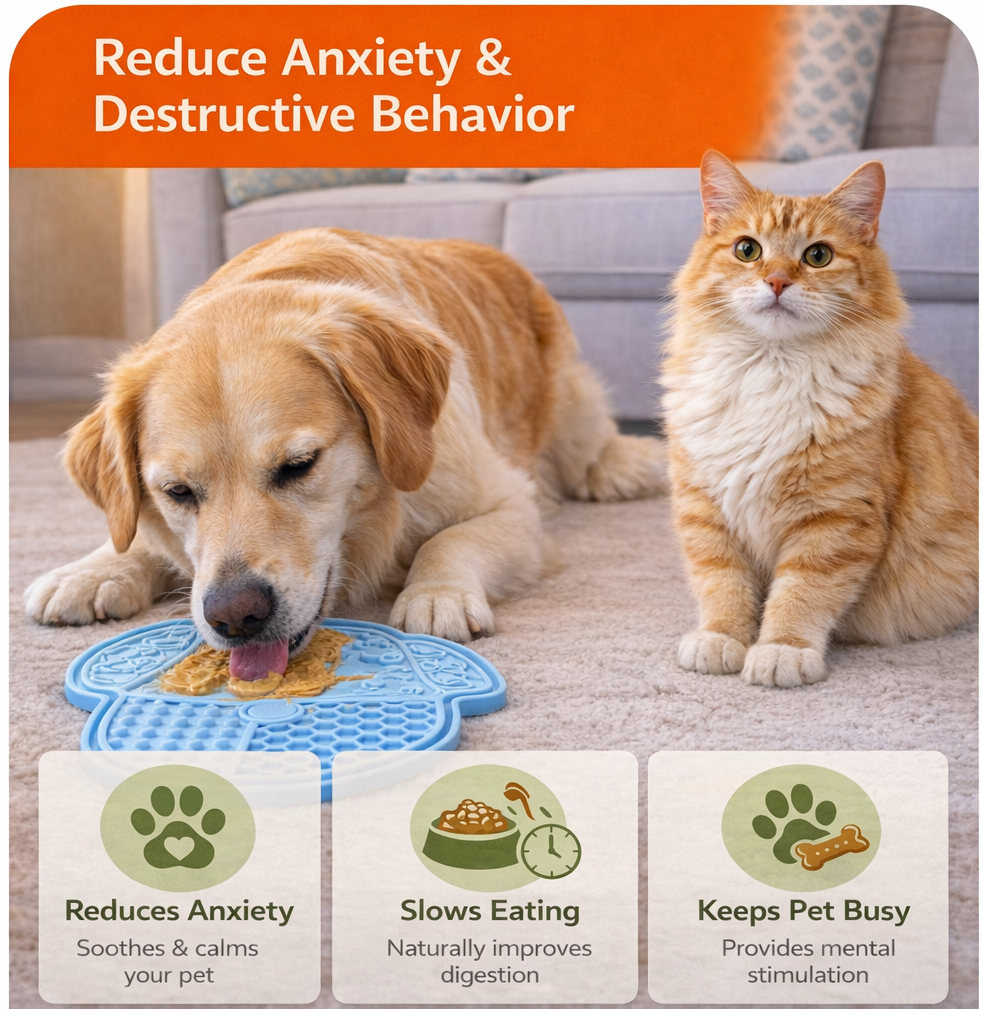 Lick Mat – Reduce Anxiety & Slow Feeding for Dogs & Cats